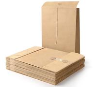 ZMCYN 25 Pack 9.4"x13.2" Expandable Gusset Envelopes Kraft String Envelopes | Large Catalog Document Envelope for Business Office School