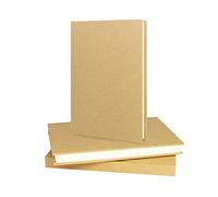 ZMCYN 3 Pack A5 Blank Notebook Kraft Sturdy Notebook Bulk, 5.5"x 8.2" Hardcover Sketchbook, 120 Sheets/240 Pages 100gsm Paper, Hardback Drawing Notebooks for Travelers, Students, Office