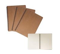 ZMCYN 3 Pcs Spiral Blank Notebook Approach A4 SIZE, Kraft Wirebound Notepad