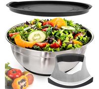 ZMCYNG Salad Bowl Stainless Steel Salad Bowl and Cutter with Lid, Blade and Bowl for Chef Quality Salads, Chopper, Knife, Preparation
