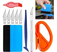 ZmdecQna Car Vinyl Wrap Tool kit, 10PCS Felt Edge Squeegee Window Film Tools Edge Trimmer Wallpaper Smoothing Kits Mini Corner Squeegee for Installing Auto wraps Car Stickers
