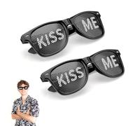 ZMDMAH 2 x Party Glasses with Kiss Me Motif for Parties, Clubs, Malle and Carnival, Photo Props