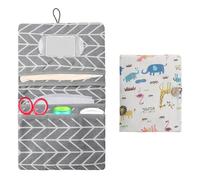 ZMDMAH Nappy Bag Organiser Nappy Bag for On the Go Changing Bag Small for Mother On the Go Small Changing Bag Organiser for Nappies Cream Cloths, Beige (Animal World Pattern), Gefaltet 22*18cm