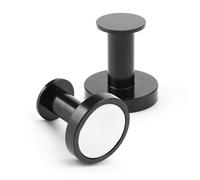 ZMDMAH Pack of 2 Magnetic Hooks, Black, Extra Strong, Round Magnetic Hooks, Towel Holder, Magnetic Towel Holder, Magnetic Hook Strong for Rear Tent, Barbecue, Clothes Hooks