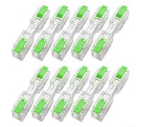 ZMdooreasy 10Pcs Tool-Free Wire Connectors, Reusable Double Wire Plug-in Clamps for LED Light Strips, Lamps, Fans & Switches, Quick-Clamp Electrical Terminal Blocks(Transparent Green)