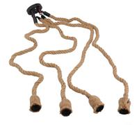 ZMdooreasy 1m Hemp Rope Ceiling Chandelier, 4 E27 Lamp Holders Industrial Pendant Light Fixture for Bar, Restaurant or Living Room