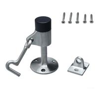 ZMdooreasy 304 Stainless Steel Marine Door Hook, Heavy Duty Windproof Wall Mounted Door Stopper with Mute Rubber Pad, Crash-Proof Entry Holder for Ships and Home, No Drilling Required(Steel Color)