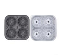 ZMdooreasy 3D Soccer Ice Cube for MOLD with Funnel, Food-Grade Silicone Football Shaped Ice Tray for Whiskey Cocktails Bourbon, Reusable Ball Maker for Men's Gifts, Home Bar Parties(Gray-football)