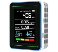 ZMdooreasy 5 In 1 Air Quality Monitor, Smart Home Indoor Tester, TVOC Temperature Humidity Detector For Real Time APP Control, Baby Room Safety, Office Air Health, Rechargeable Type-C(White)