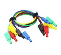 ZMdooreasy 5 Pack Silicone Multimeter Test Leads with Stackable 4mm Banana Connectors for Various Applications