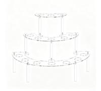 ZMdooreasy Acrylic Three-Tier Semi-Circular Display Stand for Ice Cream Cones, Desserts and Cakes - Transparent Organiser Rack with Smooth for SURFACE for Home, Party and Shop Use