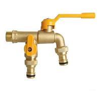 ZMdooreasy Anti-Freeze Thickened Outdoor Garden Tap, Dual Outlet Zinc Alloy and Brass Build, High Volume Flow for Gardening and Washing(D)