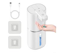 ZMdooreasy Automatic Soap Dispenser with USB Charging 1200 mAh, 380ml Electric Soap Dispenser IPX5 Waterproof, 4 Adjustable Levels for Home Office Hotel Use(Liquid-White)