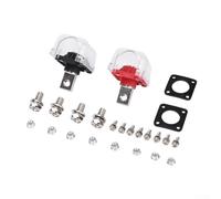 ZMdooreasy Battery Terminals 250A Heavy Duty Connectors with Transparent Covers, Nickel Plated Copper PA66 Flame Retrant Housing for Energy Storage Solar Power System(Black and red)