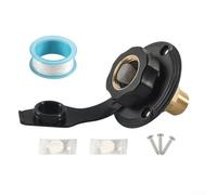 ZMdooreasy Brass One-Way Water Inlet Valve for RV Camper Boat Marine, 1/2-3/4 Inch Check Valve with Screws and Tape, Anti-Backflow City Water Connection Fitting(Black Set A9903)