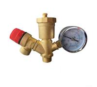 ZMdooreasy DN25 Boiler Safety Group Brass Valve with 6 Bar Pressure Relief, Quick Air Vent, Heat-Resistant Seals, Clear Manometer for Heating System Protection(G3/4)