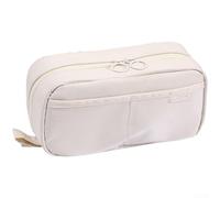 ZMdooreasy Expandable Pencil Case 5-Layer Large Capacity Zippered(White) | for heavy-duty polyester fabric, stain resistant, soft inner padding, protects pens from shock
