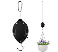 ZMdooreasy Hanging Basket Hook for Flower Pots with Retractable Pulley System (2pcs)