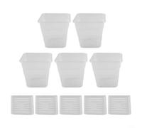ZMdooreasy Hollow Design Orchid Planters For Air Circulation Square Transparent Flower Pots For Various Plant Types Root Health Monitoring White 12Cm(12CM with tray)
