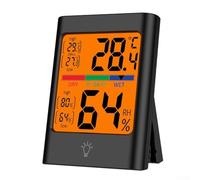 ZMdooreasy Innovative Touch Functionality in a Magnetic Digital Thermometer and Hygrometer Designed for Home Environment Monitoring (black)