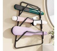 ZMdooreasy Iron Hair Tool Organizer for Wall Mount, Multi-Layer Storage Rack for Curling Iron, Straightener, and Clips, Waterproof Rustproof Coating for Bathroom Bedroom (three stories White)