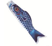 ZMdooreasy Japanese Carp Windsock Fish Flag Kite For Outdoor Decoration, Made Of Satin, Suitable For Hanging On Trees, Poles, And Walls, Adds Dynamic Appeal To Gardens And Patios(Blue 100cm)