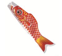 ZMdooreasy Japanese Carp Windsock Fish Flag Kite For Outdoor Decoration, Made Of Satin, Suitable For Hanging On Trees, Poles, And Walls, Adds Dynamic Appeal To Gardens And Patios(Red 100cm)