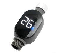 ZMdooreasy LED Display Thermometer For In-Line Shower Temperature Monitoring, Stainless Steel Casing And Impact-Resistant PC Housing