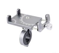 ZMdooreasy Motorcycle Aluminum Alloy Phone Holder with 360 Degree Rotation for Secure Navigation and Hands Calls on Handlebar (Silver)