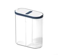 ZMdooreasy Multi-purpose Food Storage Jar with Divided Compartments for Cereal and Grains, Sealed PP Plastic Container for Kitchen Organization, Blue or White(W)