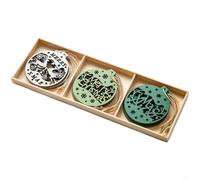 ZMdooreasy Nordic Style Wooden Christmas Ornaments, Handmade Snowflake, Star and Reindeer Designs for Rustic Holiday Tree Hanging and Seasonal Home Décor(B)