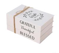 ZMdooreasy Rustic Decorative Book Set 3 Pieces Foldable Simulation Books Farmhouse Decor Ornaments for Home Bookshelf Coffee Table Mantel White(Wish)