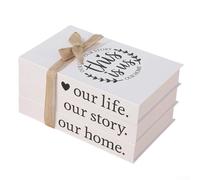 ZMdooreasy Rustic Decorative Book Set 3 Pieces Foldable Simulation Books Farmhouse Decor Ornaments for Home Bookshelf Coffee Table Mantel White(thisisus)