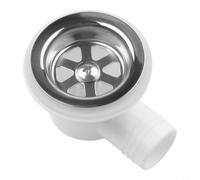 ZMdooreasy RV Sink Drain Angle Fitting Stainless Steel PP Material Water Waste Connector Marine Plumbing Parts for Caravan Boat Motorhome 7.6cm White