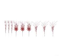 ZMdooreasy Set of 9 Vibrant Red Christmas Picks, 39-48cm Plastic Holiday Stems for Tree, Wreath or Centrepiece Decorations, Festive Floral Branch Ornaments for Seasonal Home Décor(Red)