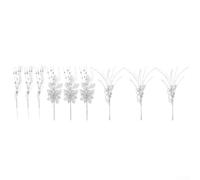 ZMdooreasy Set of 9 Vibrant Red Christmas Picks, 39-48cm Plastic Holiday Stems for Tree, Wreath or Centrepiece Decorations, Festive Floral Branch Ornaments for Seasonal Home Décor(Silver)