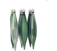 ZMdooreasy Set Of Six Vintage Metallic Christmas Baubles With Electroplated, Measuring 16cm Each For Festive Tree Decoration And Easy Hanging(green)