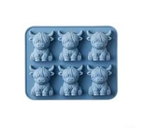 ZMdooreasy Silicone Cow for Making Chocolate, Fondant, Candy and Ice, Heat Resistant Baking Pan for Home Kitchen, for IDEAL for Parties and Holidays, Blue or Pink(Blue)