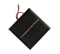 ZMdooreasy Small Solar Panel 0.6W 3V Polycrystalline Silicon Module with 15cm Wire for Toy Lights and Rechargeable Battery DIY Projects 65x65mm Black
