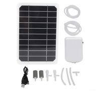 ZMdooreasy Solar Powered 5W Air Pump With Built-in Battery For Continuous Air Supply, Portable Oxygen Aerator For Aquarium And Outdoor Fishing With 1.6L/MIN Flow