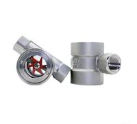 ZMdooreasy Stainless Steel 304 Sight Water Flow Indicator Industrial Flow Indicator With Sight Glass DN10-DN50 Stainless Steel Pipeline Observation System (DN50)