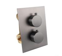 ZMdooreasy Thermostatic Shower Mixer Valve Concealed Design With Embedded Box And Standard UK G12 Thread For Compatibility With Gravity Fed And Combi Boiler Systems(gray)