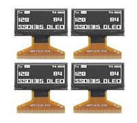 ZMellifluent 4Pcs 0.96in LCD Display Module, 128x64 Digital LCD Screen, Thin Plastic Layer SPI IIC Interface 30PIN Self - Illuminated OLED Display for (White Displaying)