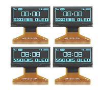 ZMellifluent 4Pcs 0.96in LCD Display Module, 128x64 Digital LCD Screen, Thin Plastic Layer SPI IIC Interface 30PIN Self - Illuminated OLED Display for (Blue Displaying)