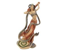 ZMellifluent Ancient Beauty Statue Resin Classical Beautiful Women Figurine Chinese Style Decorative Sculpture with Ribbon Line Design for Home Office Hotel Cafe Store Window (Pipa)