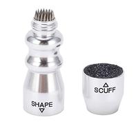 ZMellifluent Cue Tip Shaper Tool, Pool Cue Tip Tool for Billiards, Aluminum Alloy Cue Tip Scuffer and Pricking Pin for Training and Competition, with Dome Contouring Function