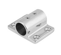 ZMellifluent Rectangular Base Marine Stainless Steel Tube Fitting, 316 Grade Boat Rail Mount, Mirror - Polished Pipe Base for Yacht, Inflatable Boat & FRP Vessel, 22mm or 25mm Inner (25mm caliber)