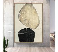 ZMFBHFBH Large Canvas Art Painting OfGood Luck Stone Of Modern Luxury Entrance Hallway Living Room Sofa Backdrop Paintings Decorati 80x110cm(32x43in) With Frame