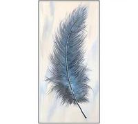ZMFBHFBH Modern Decorative Painting Minimalist Oil Painting Abstract Feather Poster Porch Corridor Art Atmosphere Framed Wall Art 80x162cm(31x64in) With Frame