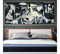ZMFBHFBH Pablo Picasso Framed Prints《Guernica 1937》Canvas Oil Painting Artwork Poster Picture Modern Wall Decor Home Decoration 75x150cm(30x59in) With Frame